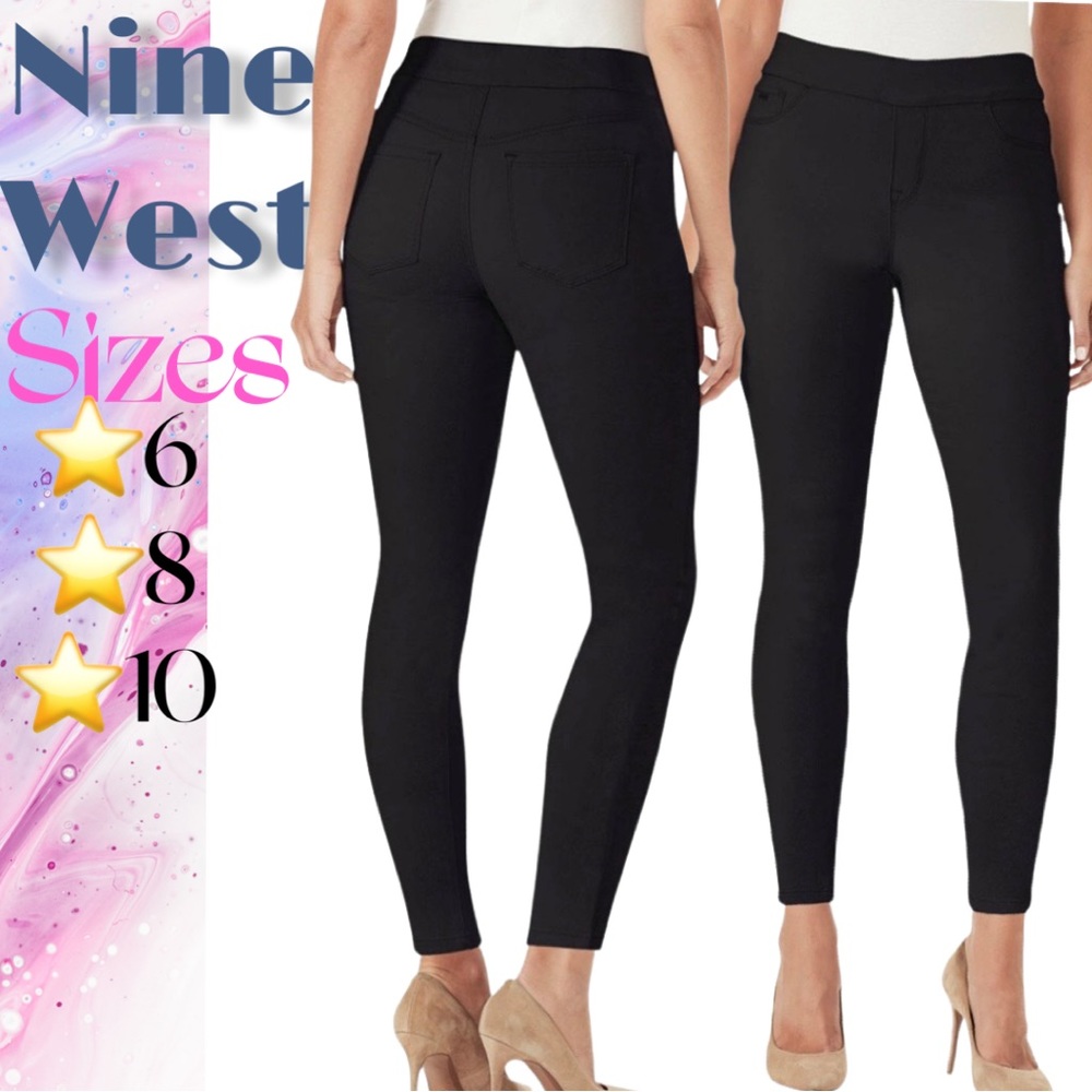 New Nine West Women’s Jeans Heidi Pull On Skinny  Sz various Black  Stretch